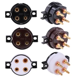 CMC 4Pin Tube Socket PTFE/Bakelite Gold Plated For 2A3 811 274A 5Z3 866 PX4 71A 572B 5U4G 6B4G 300B Tube Amplifier Audio HIFI