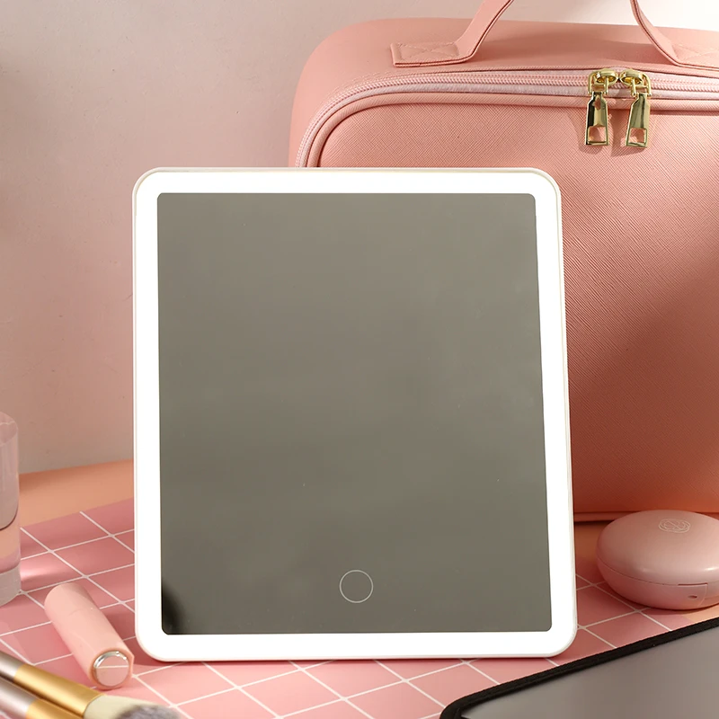 Borsa per il trucco con specchio Custodia da viaggio Organizzatore cosmetico illuminato Luci a LED a 3 colori Divisori regolabili e portaspazzole - immagine 3