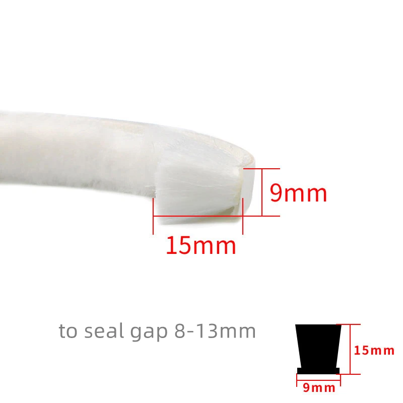 Self-adhesive Felt Draught Excluder Soundproof Wool Pile Weatherstrip Sliding Door Window Brush Seal Strip 9 x 15mm 9x15mm White