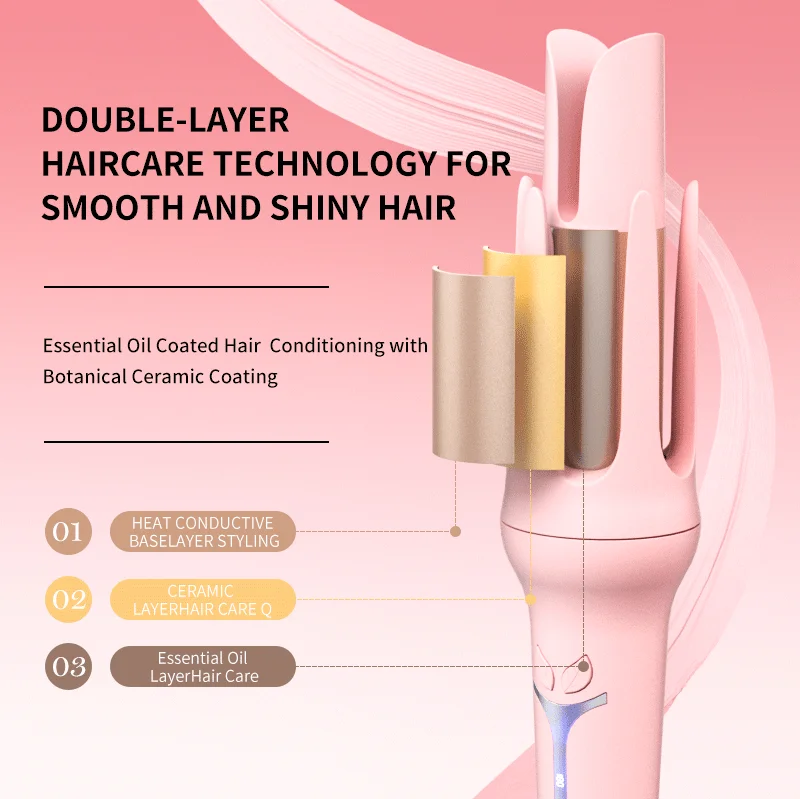 Automatic Ceramic Curling Iron with Adjustable Temperature