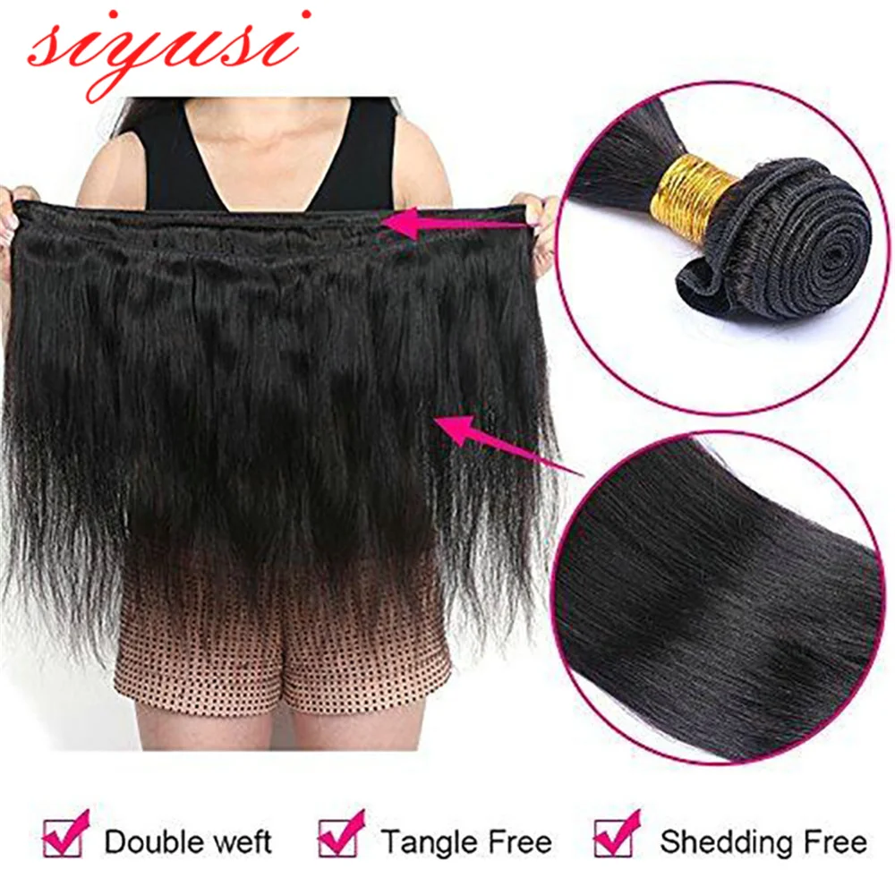 Straight Human Hair Bundles 1/3/4 Pieces Natural Black Women Cheap Remy Human Hair Extensions 10-30 Inch Bone Straight Bundles