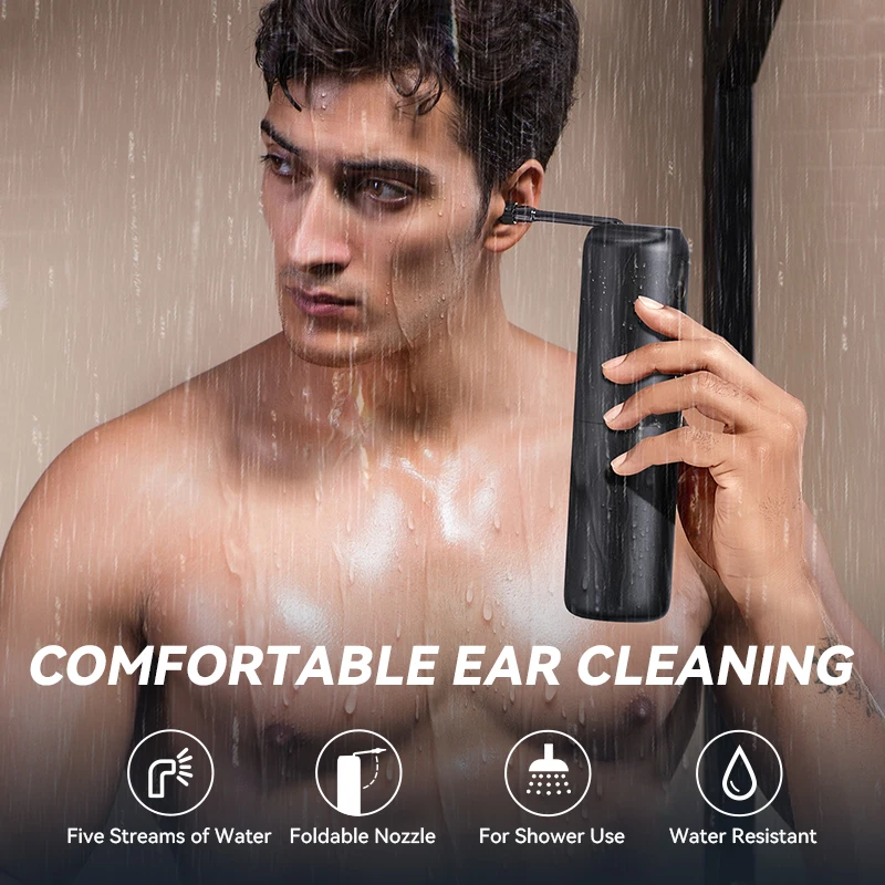 Ear Wax Removal Tool Water Powered Ear Cleaner Electric Ear Cleaning Kit with 10 Ear Tips Waterproof Type-C Rechargeable Safety 6