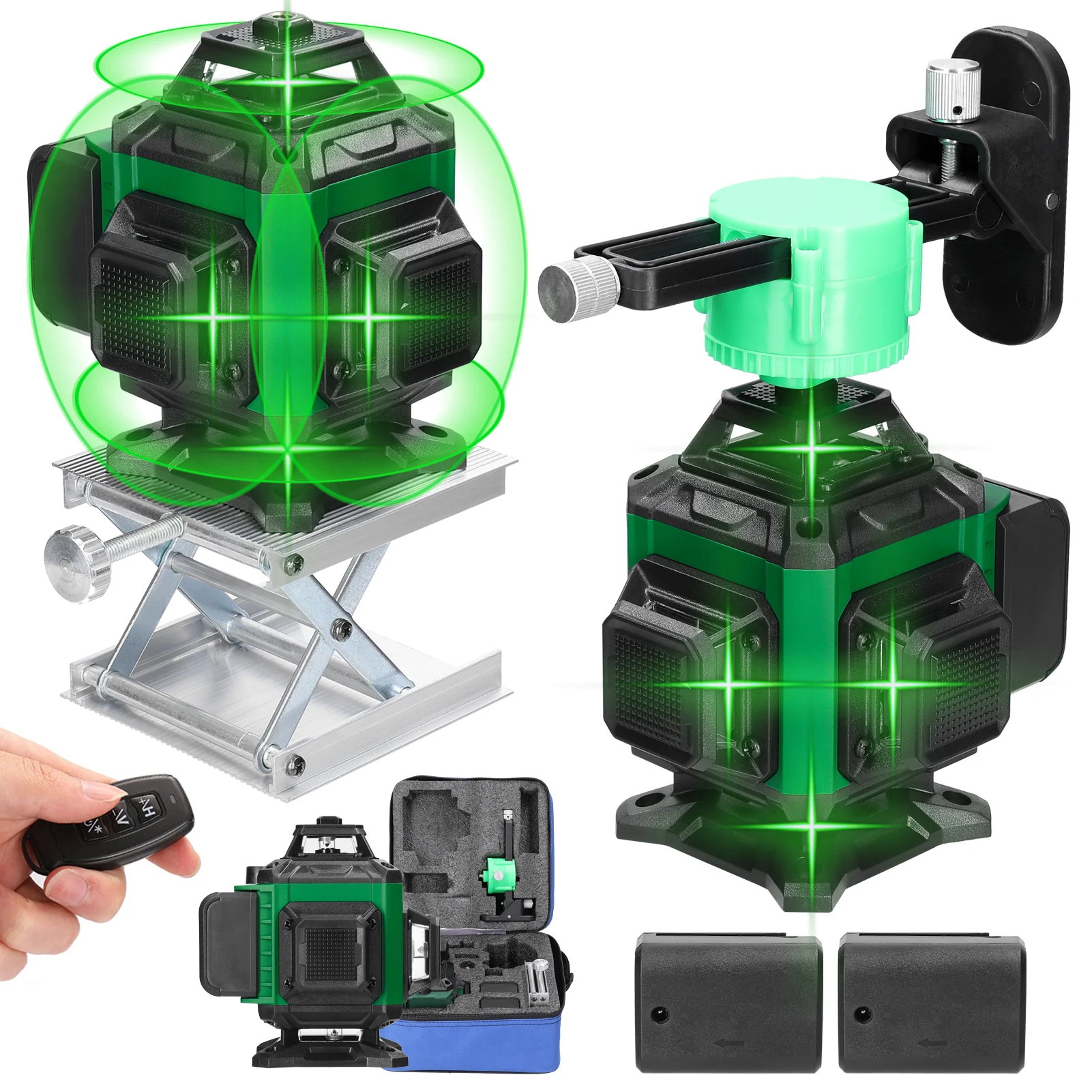 

4D 16 Green Lines Laser Level 3° Self-leveling Function Leveling Tool Omnidirectional Ground Wall Sticker Home Improvement Tools
