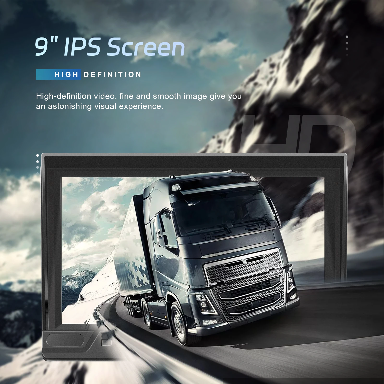 Podofo 차량용 무선 역방향 카메라 모니터, 적외선 야간 투시경, 트럭용 카메라, 9 인치 IPS 스크린, IP68 방수