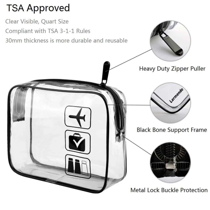 Makeup Organizer Transparent Zipper Makeup Bag Organizer Box Men Women Travel Clear Cosmetic Bag Waterproof Toiletry Wash Make Up Bags Case