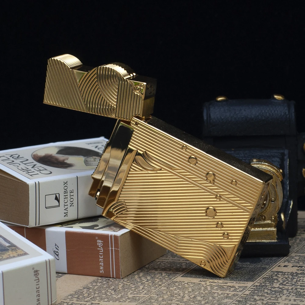 Sanji Lighter Metal Butane Gas Refillable Cigar Accessories One Piece Fans Smoker Cigarette Collection Handmade Father Cool butane gas lighter