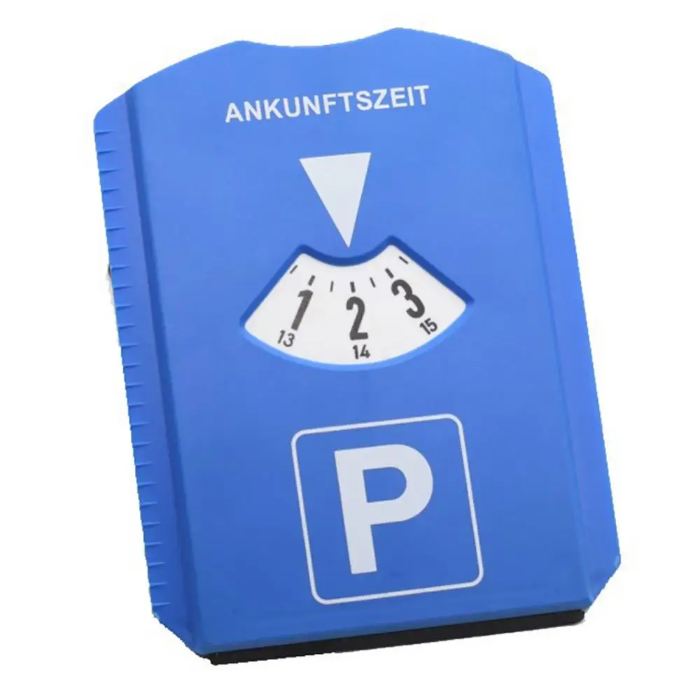Car Parking Disc Timer Clock Arrival Time Display Blue Plastic Parking