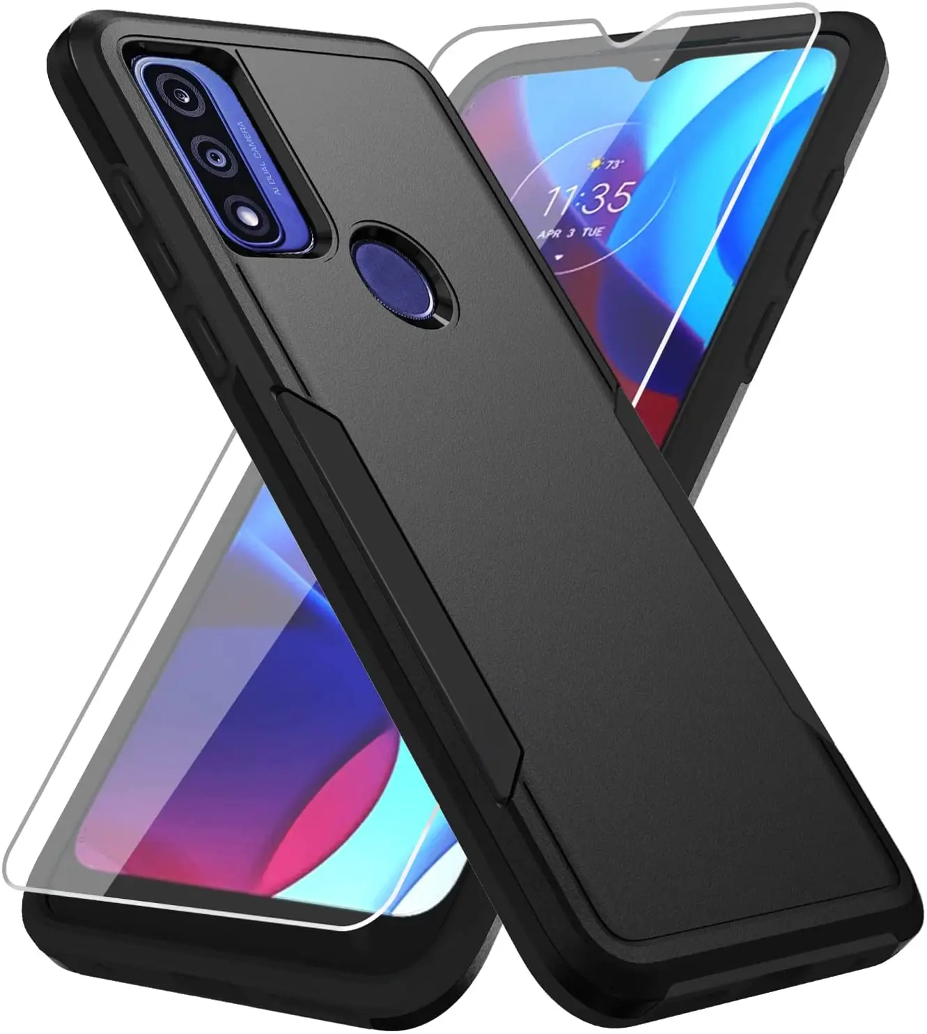 Shockproof Hybrid Dual Layer Hard Phone Case with Screen Protector