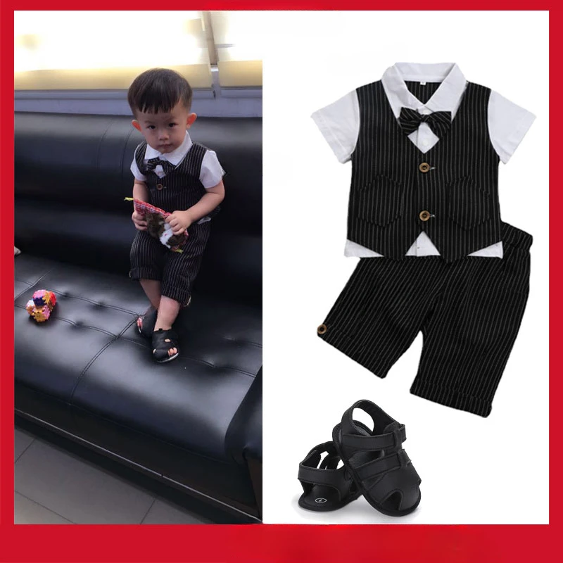 

Boss Baby Outfit for Birthday Newborn Baby Boy Gentleman Outfits Suit Tie Polo Shirt Pants Waistcoat Set Clothes 1-4years Old