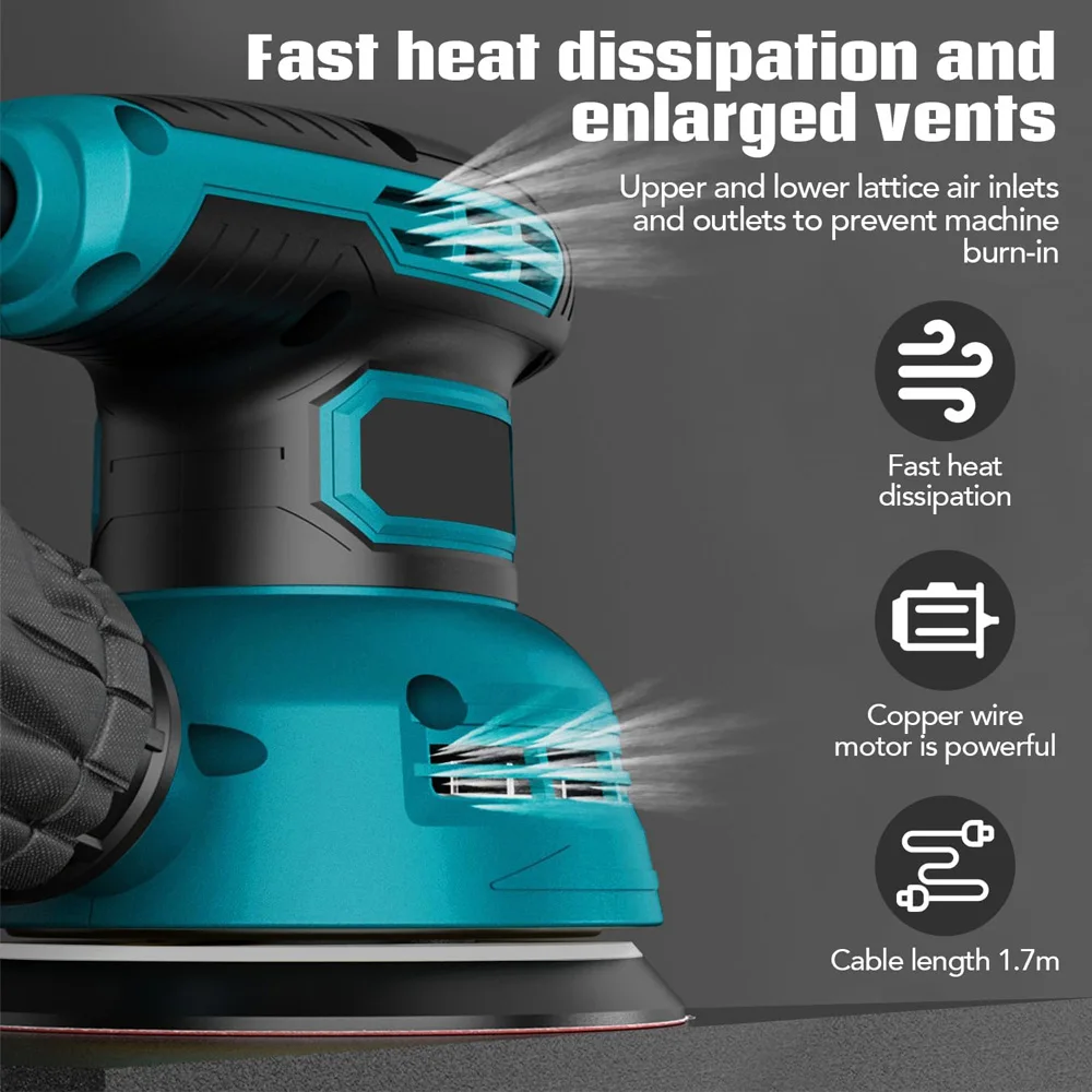 ضبط سرعة الصنفرة الكهربائية لصنفرة المعادن والجدران والخشب وتلميع السيارات 4