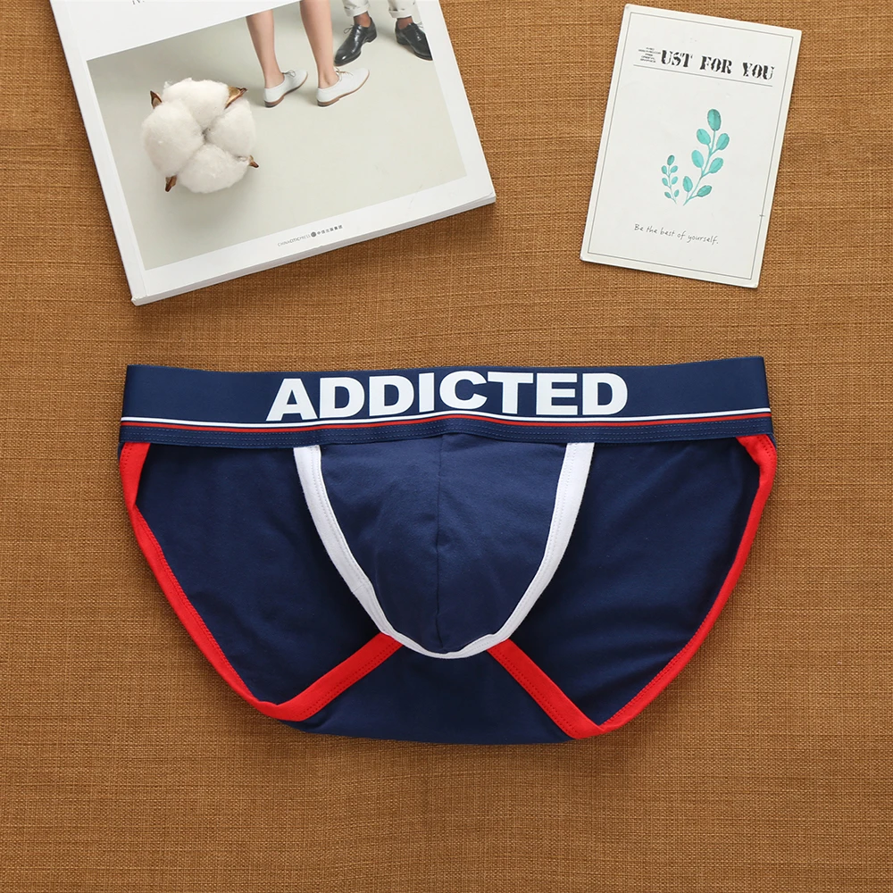 Addicted Men's Underwear Men Ice Silk Mesh Underpants Low Waist Breathable Comfortable Sexy Thongs Youth Pants Briefs 5