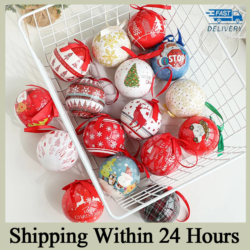 

Christmas Ball Ornaments Christmas Tree Decoration 2023 Ornaments Colorful Balls 7.2CM XMAS Ball Festival Dress Up Supplies