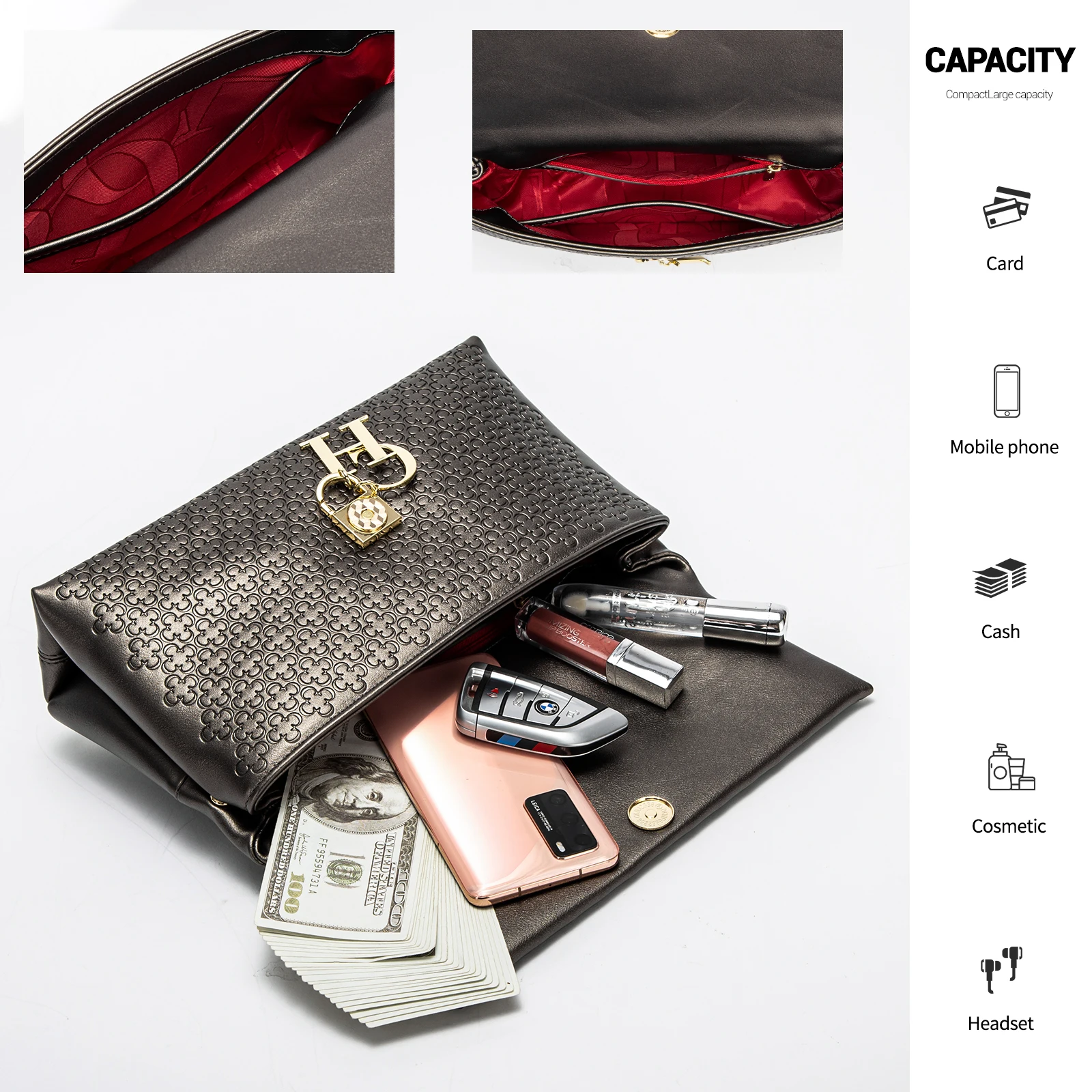 حقيبة كتف نسائية من CHCH 2024 حقيبة يد جديدة قابلة...