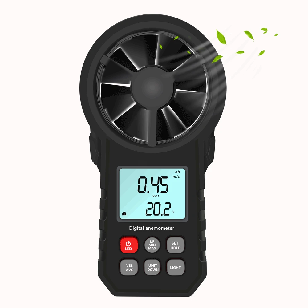 

MT62 black anemometer (neutral product with battery) with air volume