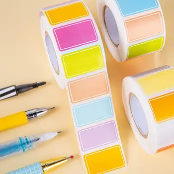 Etichette Adesive in Rotolo, Etichette Impermeabili Colorate, Adesivi per Ufficio, Cancelleria, Strumento di Classificazione