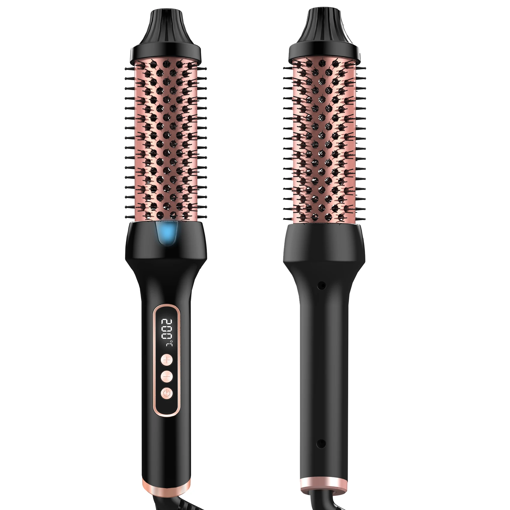 Thermal Brush Hot Air Brush&volumizer Hair Curler Straightener Hair Styling Brush Professional Curling Iron Heated BLACK