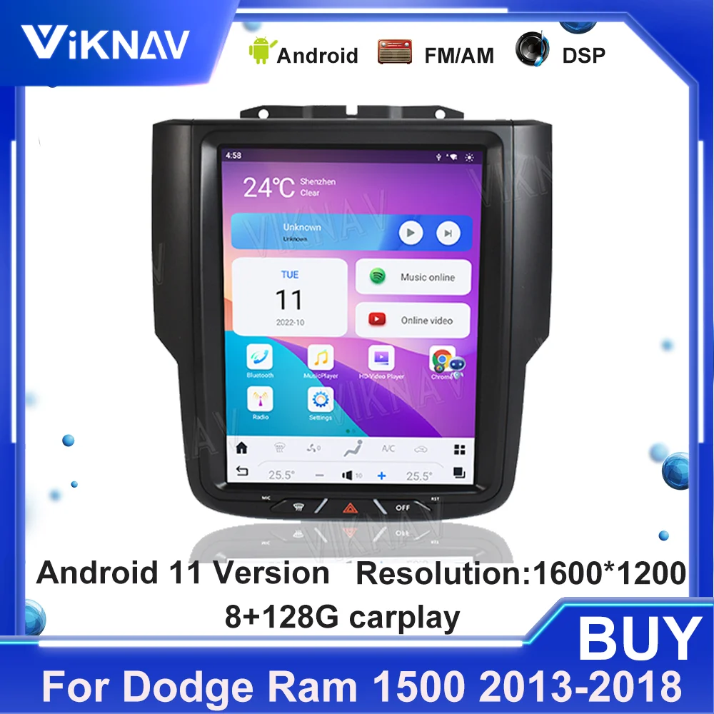 

Android 11 Autoaudio For Dodge Ram 1500 2013-2018 Upgrade Multimedia Player 8+128GB Car Radio GPS Navigation 8 Core Head Unit