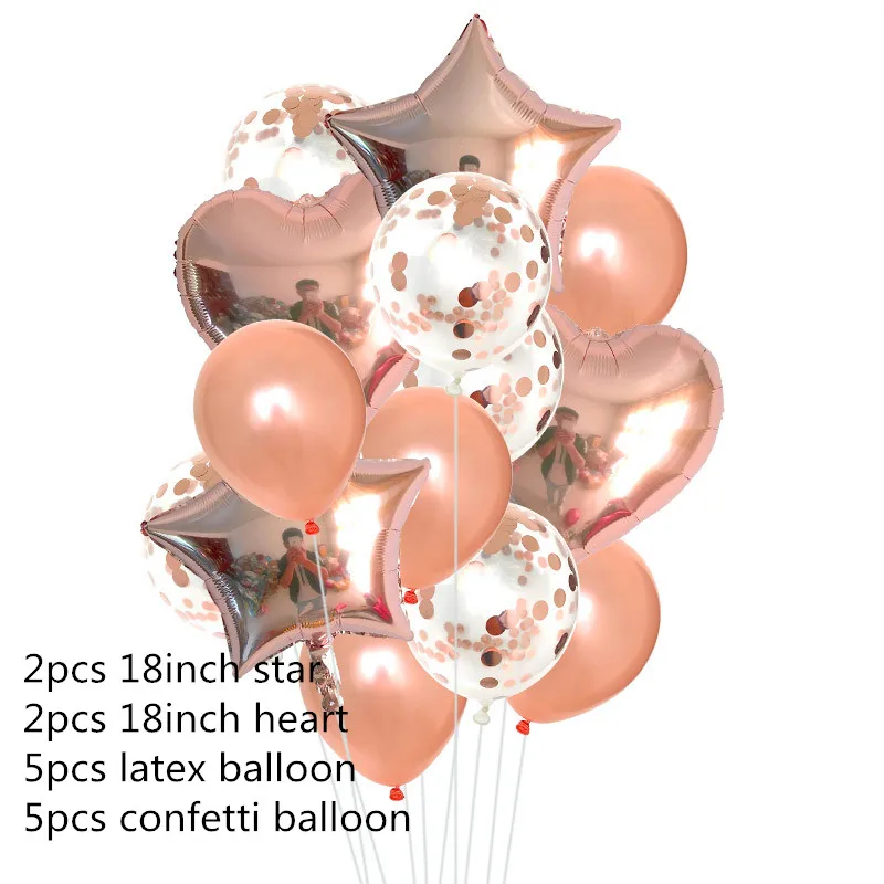 thumbnail image 1 of Globos decorativos de rosa rosa para cumpleaños número 60, pancarta de feliz cumpleaños, guirnalda de oropel, confeti para decoración de fiesta de cumpleaños número 60 para adultos, 1 of 5