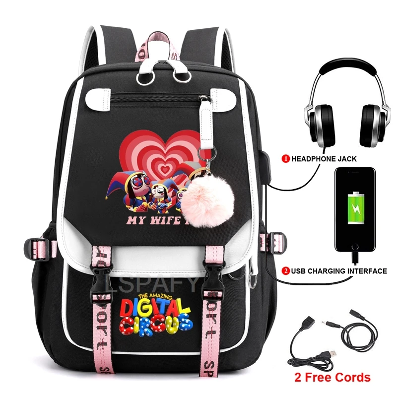 Mochilas de moda de circo Digital, bolso de alta calidad, Anime, Pomni, bolsa para portátil para adolescentes, estudiantes, mochilas escolares