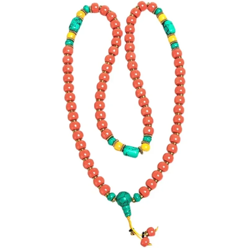 Bangjimedo Tibetan Buddha beads bracelet female Tibetan jewelry necklace pendant 108 rosary beads repair long Bracelet