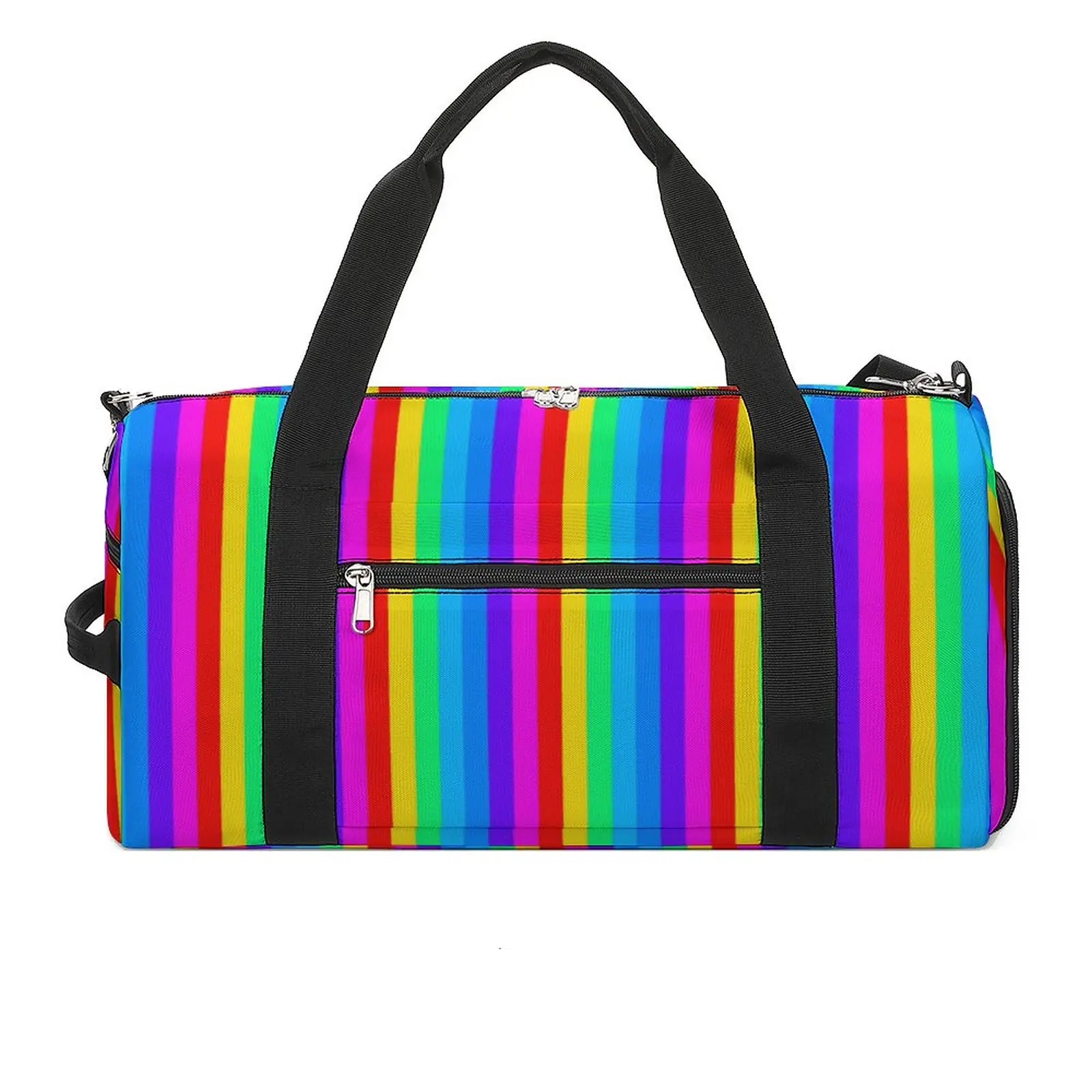 

Rainbow Stripes Sport Bags Colorful Pattern Large Capacity Gym Bag Portable Male Female Design Handbag Travel Funny Fitness Bag