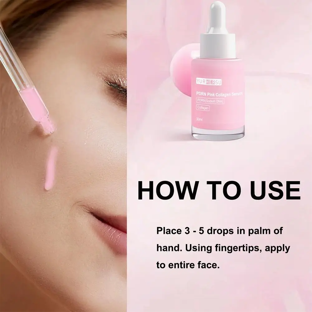 Siero Viso al Collagene Rassodante 30ml Essenza Idratante Nutriente Levigante Anti-Rughe Ringiovanente Anti-Età Rinfrescante Cura della Pelle - immagine 5