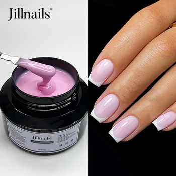 Jillnails Self Leveling Medium Gel 50ml Milky Pink  White Gel Builder for Nails Extension Nail Building