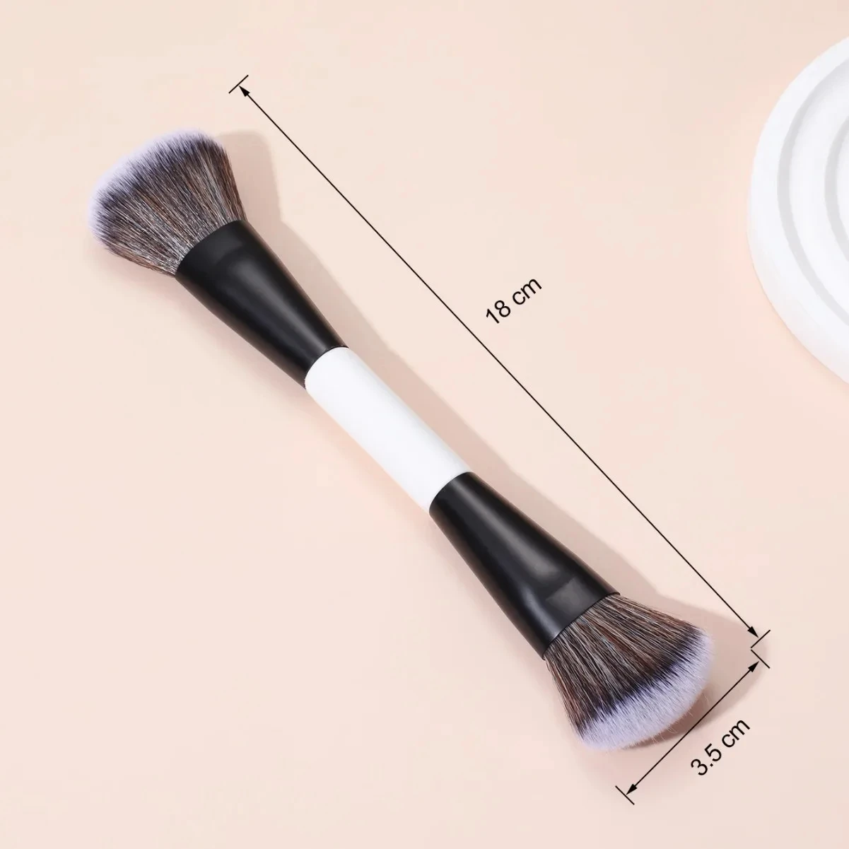 1pc 더블 엔드 앵글드 파운데이션 메이크업 브러쉬 다기능 블러쉬 메이크업 브러쉬 우드 핸들 화장품 도구 마리 F4