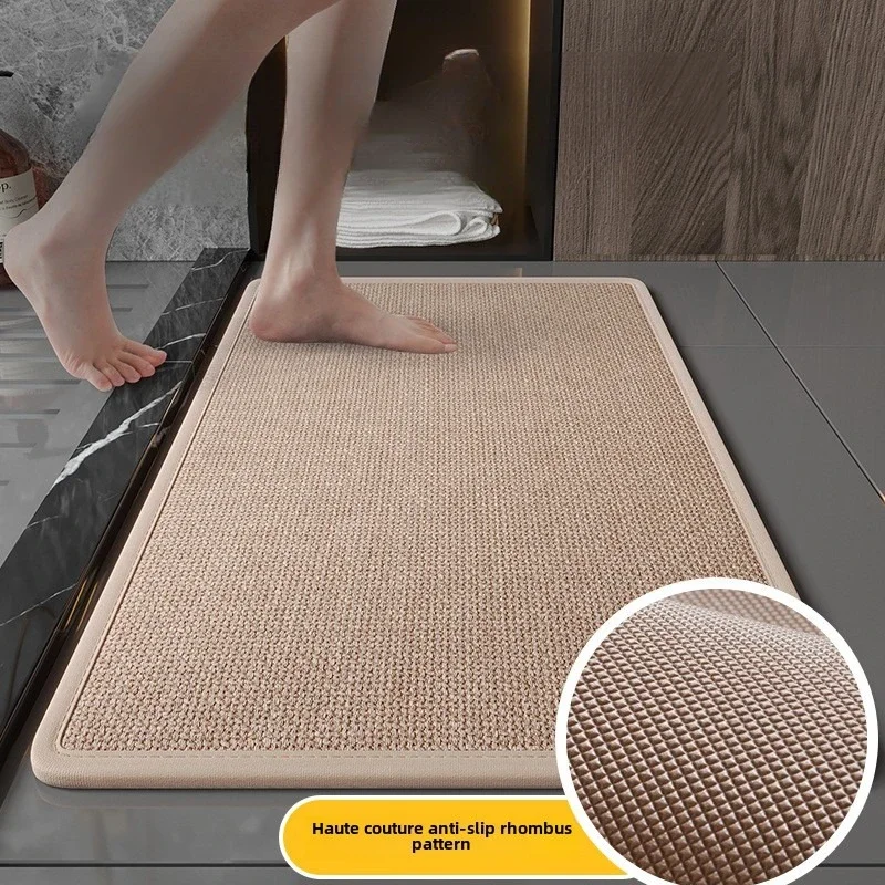 Soft Bathroom Floor Mats Non-slip Woven Foot Mats Washable Quick Drying Absorbent Carpets for Bathroom Floors Home Decor