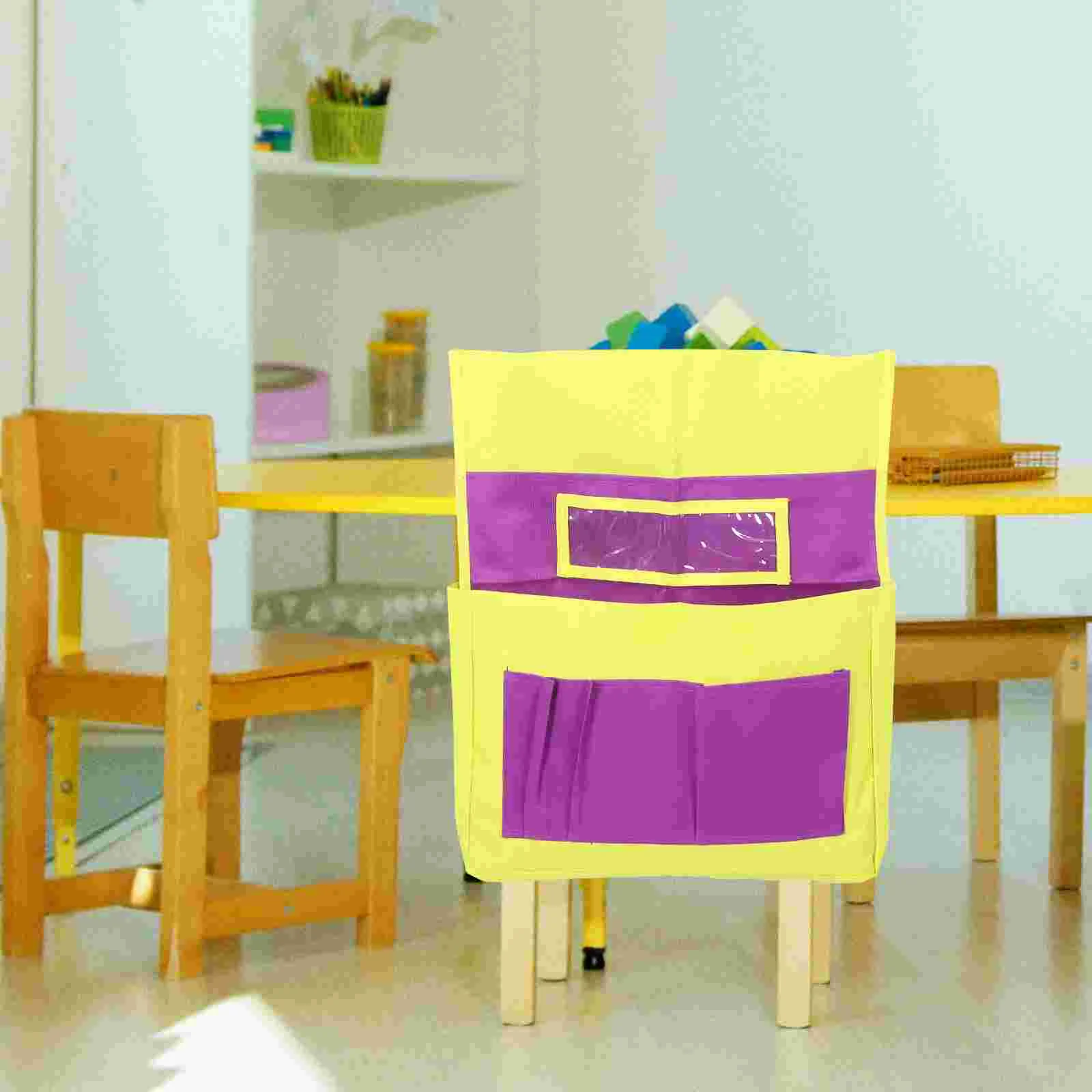 

Chair Back Organizer School Pockets Storage Bags Pencil Case over The Student Polyester of Seat