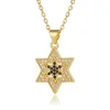 Star Of David Pendant Necklace Zirconia Crystal Gold-plated Brass 4