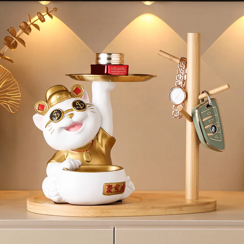 

Домашний декор Kawaii Манеки Neko Strage Tray современное интерьерное настольное Входное украшение магазина искусственные фигурки поделки