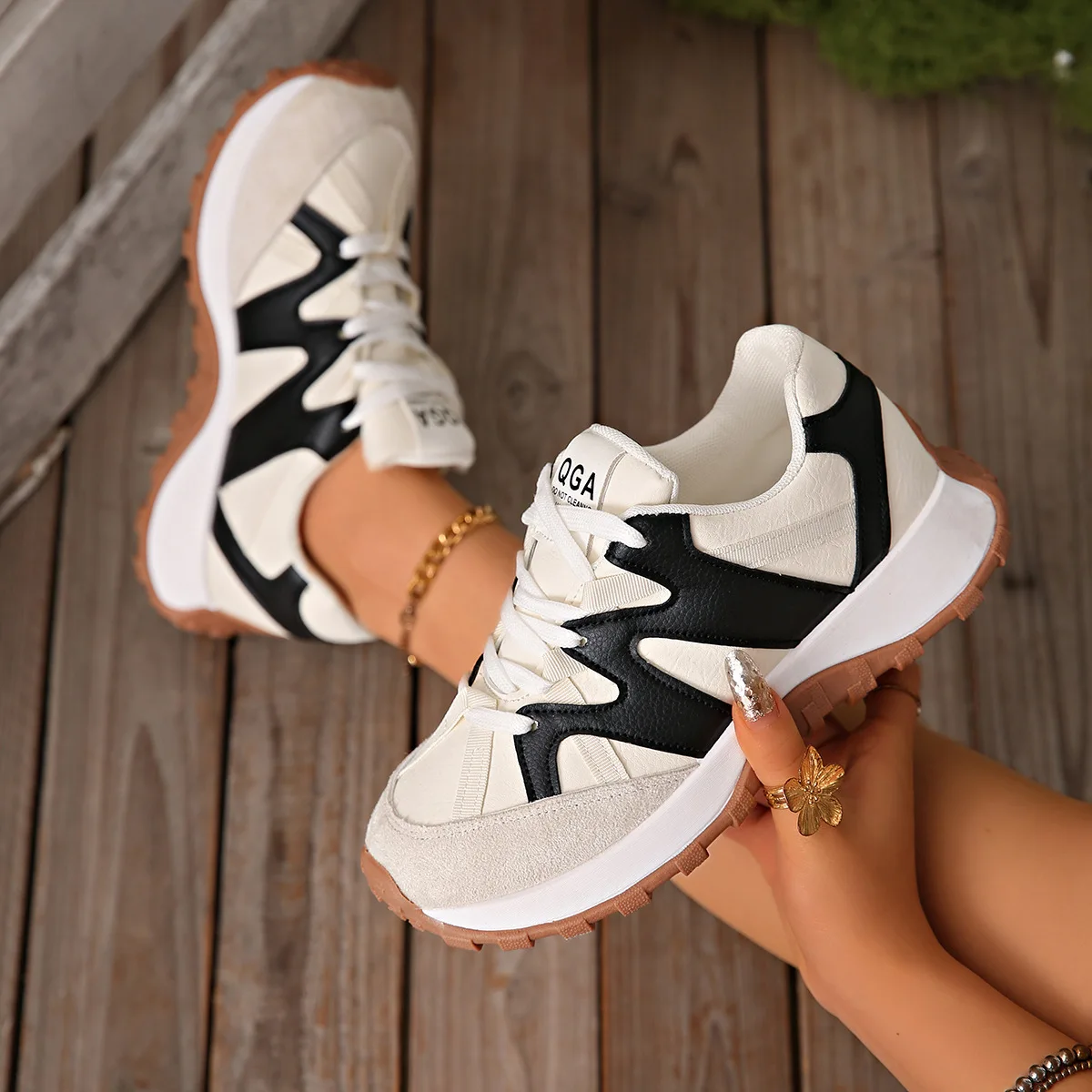 Spring and Autumn Hot Selling Round Head Elegant Sports Shoes Fashion New Style Comfortable and Sexy Flat Casual Shoes for Women