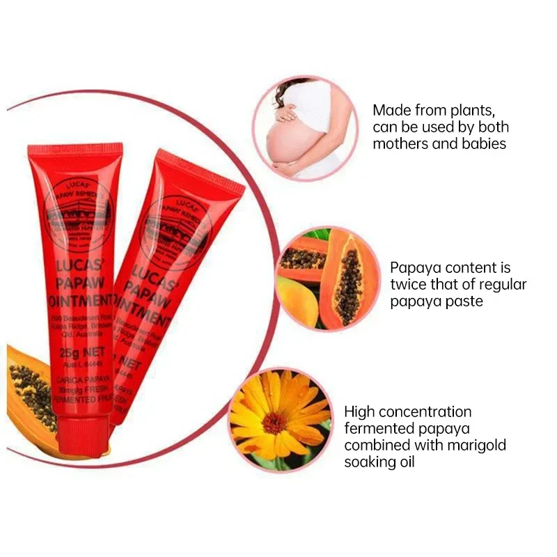 Lucas Papaw Ointment Multifunctional Lip Protector Hydrating Lip Balm Diaper Natural Plant Cream Papaya Cream Korean Cosmetics 3