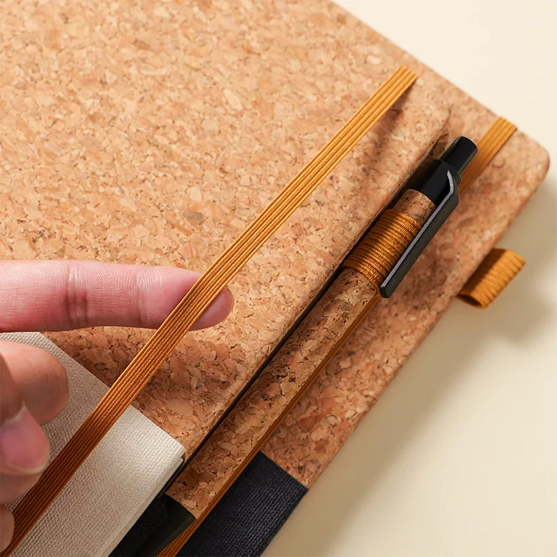 Eco-Friendly Recycled Cork and Straw Minimalist Notebook