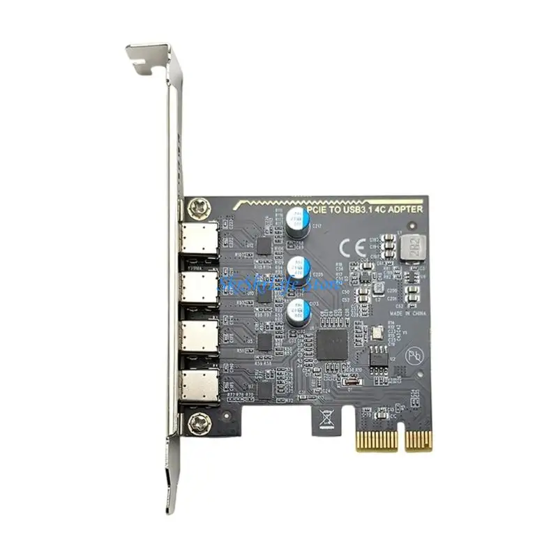 E65E 4포트 USB3.0 Type C PCIExpress 확장 카드 호환 다중 시스템