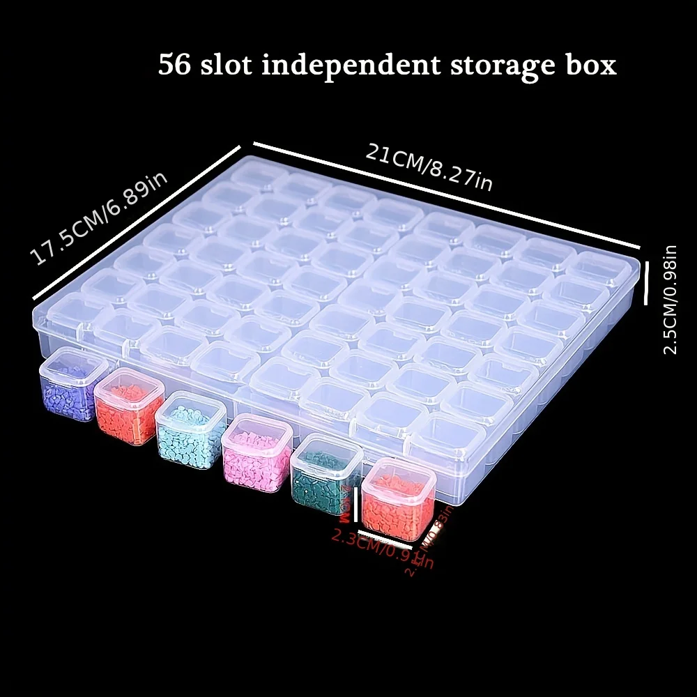 Storage Container 1 Set 28/56 Grids DIY Diamond Painting Tool Jewelry Nail Loose Bead Organizer Independent Rice Bead Storage