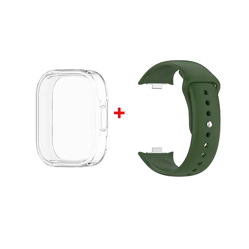 Durable Soft TPU Silicone Strap and Protective Case with Screen Protector
