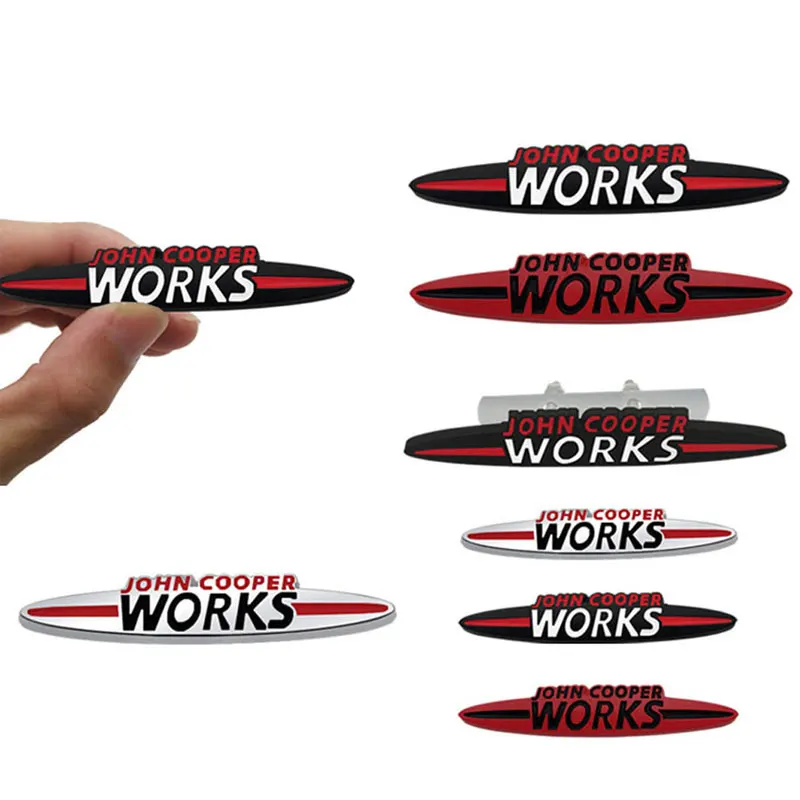 

JOHN COOPER WORKS car sticker for MINI three-dimensional refit decal front grille Cooper metal logo decoration label accessories