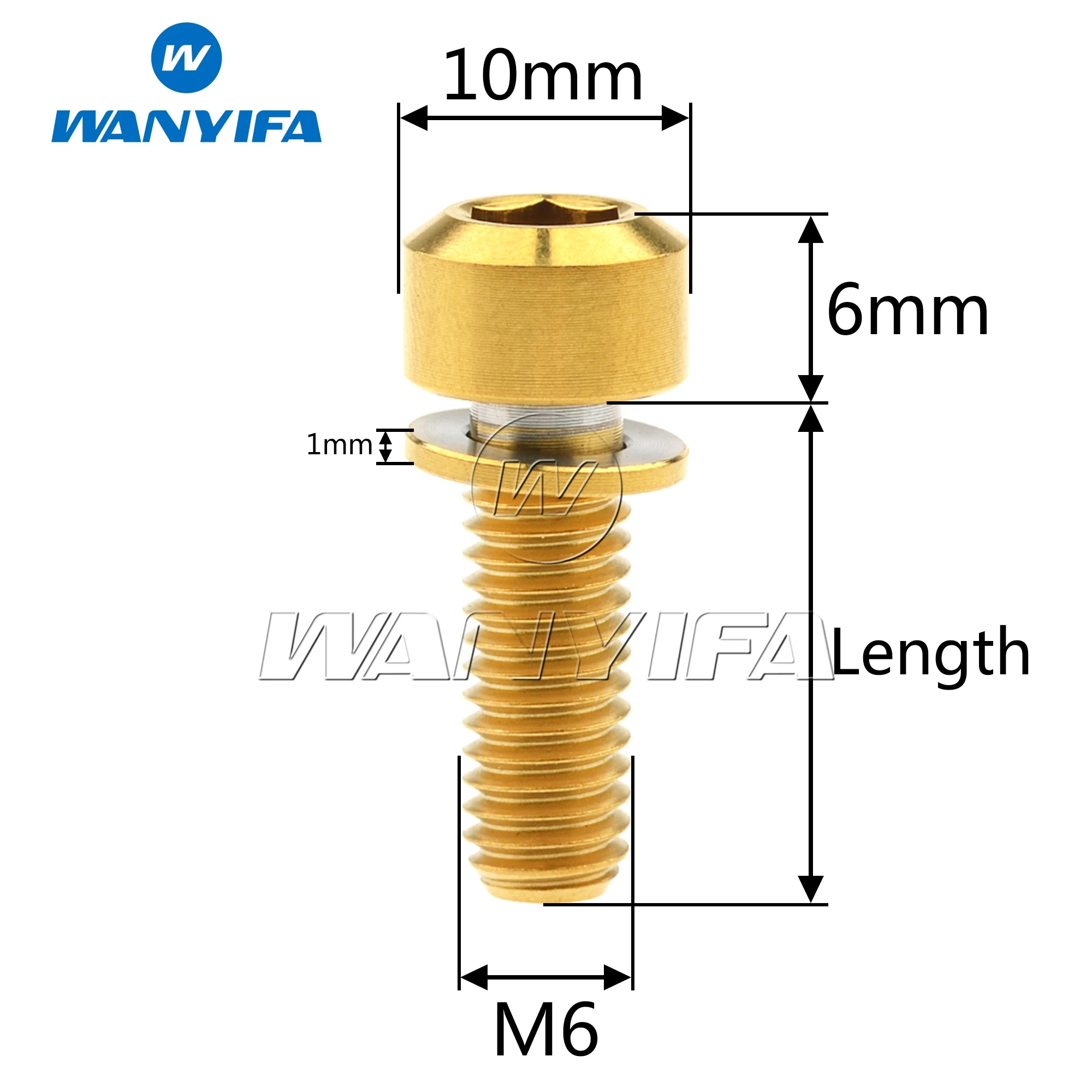 Titanium Bolts M6x16/18/20/25/30/35mm Allen Hex Screws with Washer For Bicycle Disc Brake Upgrade V brake Hub Fixed