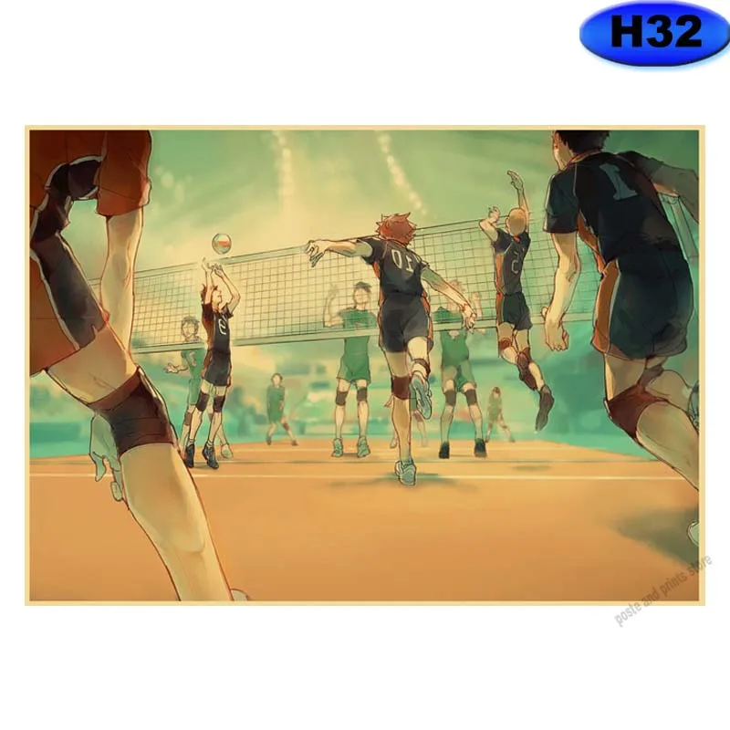 Anime Haikyuu Retro Posters and Prints Volleyball Boy Poster Aesthetic Room  Decor Decorative Items for Home Decoration Painting