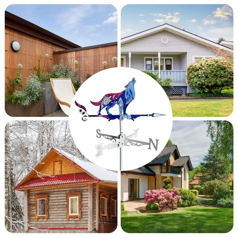 Rooster Wind Vane Rooftop Weather Vane Retro Metal Wind Direction Indicator Farm Scene Garden Art Decor Roof Garden Yard