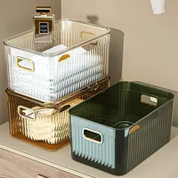 Home Multifunction Rectangular Desktop Stackable Cosmetic Organizer Jewelry Makeup Plastic Box Clothes Accessories Basket Shelf 2