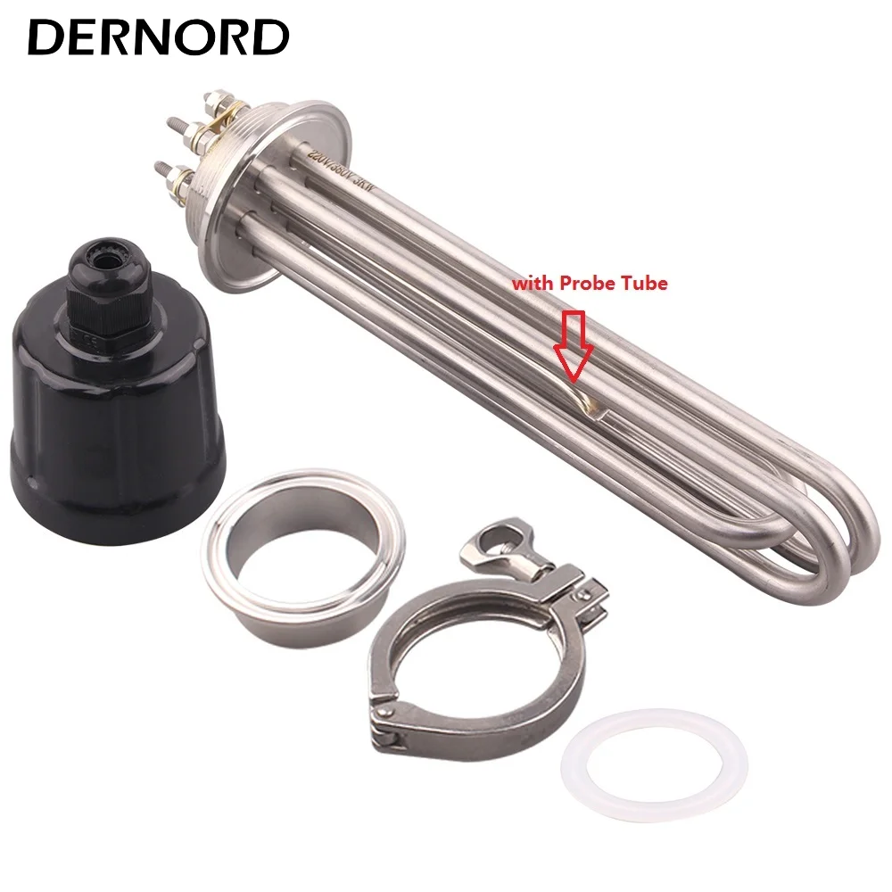 DERNORD 2"tri clamp 64mm Flange Power 220V/380V 3KW SUS304 Brewing