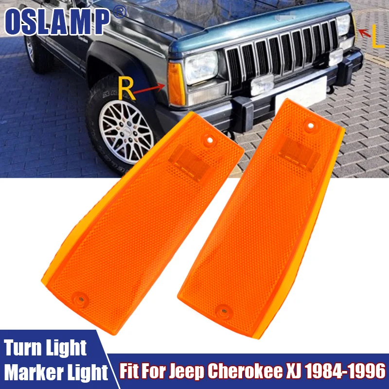 전면 코너 좌측 및 우측 마커 램프 라이트 하우징, 지프 체로키 XJ 1984-1996 턴 램프 쉘 적합, 자동차 액세서리