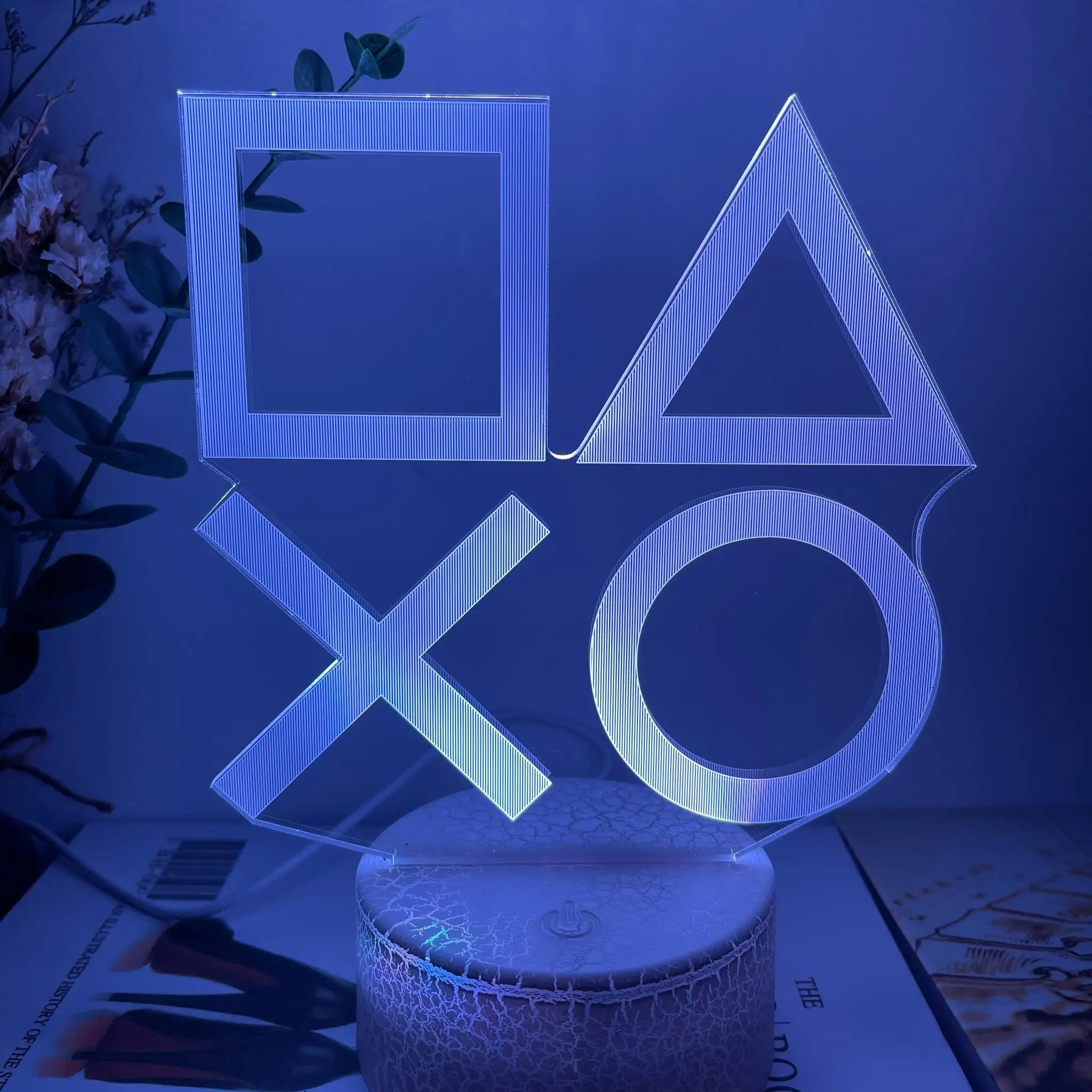 Lampe de nuit 3D avec logo Playstation pour enfants, décor d