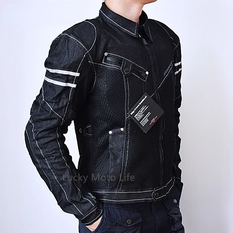 Motorcycle Jacket JK006 Breathable Denim Mesh Racing Motorcycle Jacket