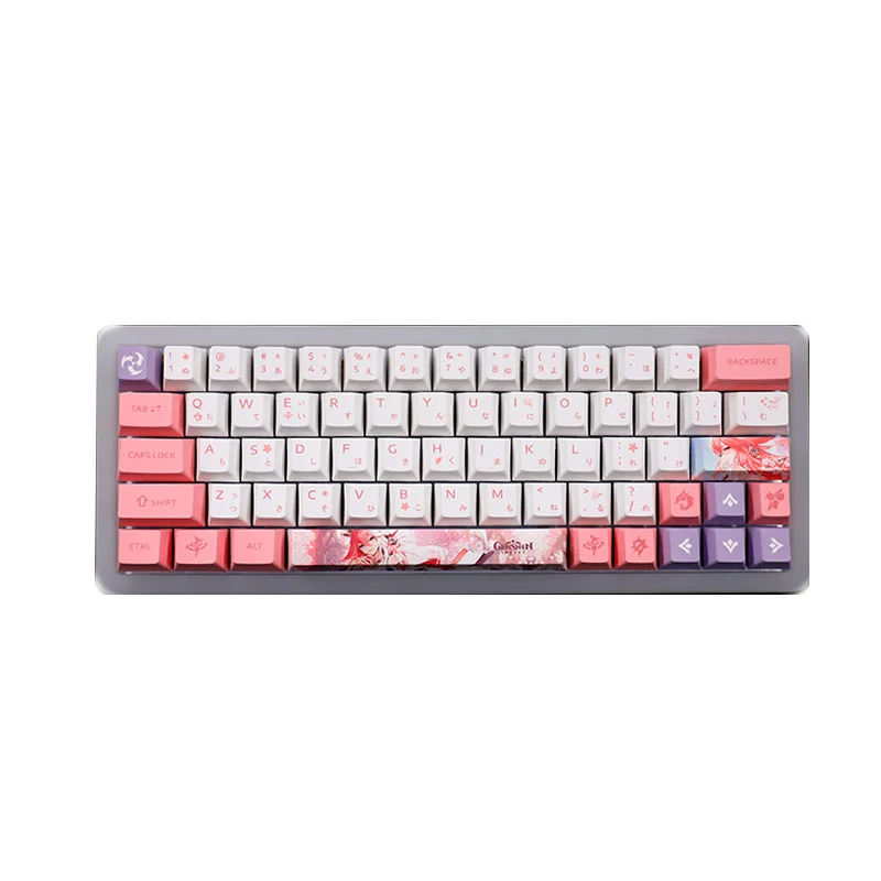 

Yae Miko Genshin Impact Fan Keycaps Dye Sublimation Anime Key Cap PBT Cherry Height Cosplay Game Fashion Keycap подарки с ISO