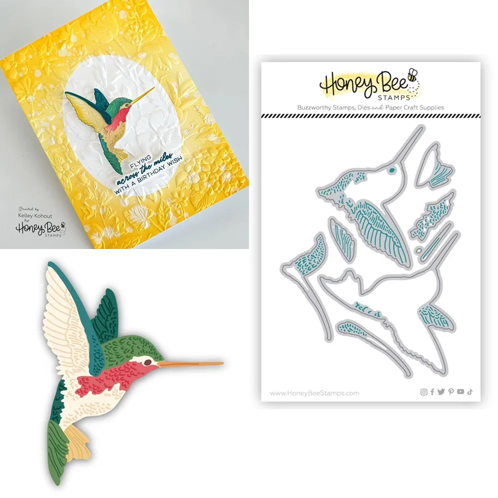 

Clever Hummingbird Metal Cutting Data Slimline Essentials Scrapbooking Card Stencil Cut Die for DIY Handmade Card Crafts