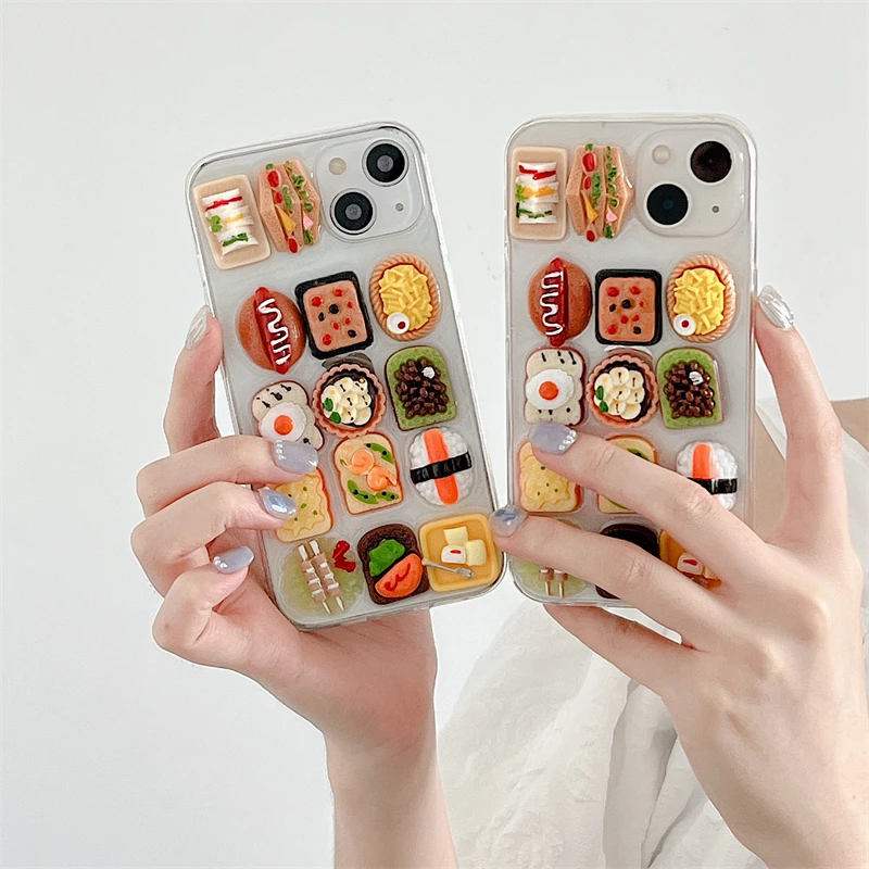 Japanese 3D Snack Food Epoxy Phone Case For iPhone 11 12 13